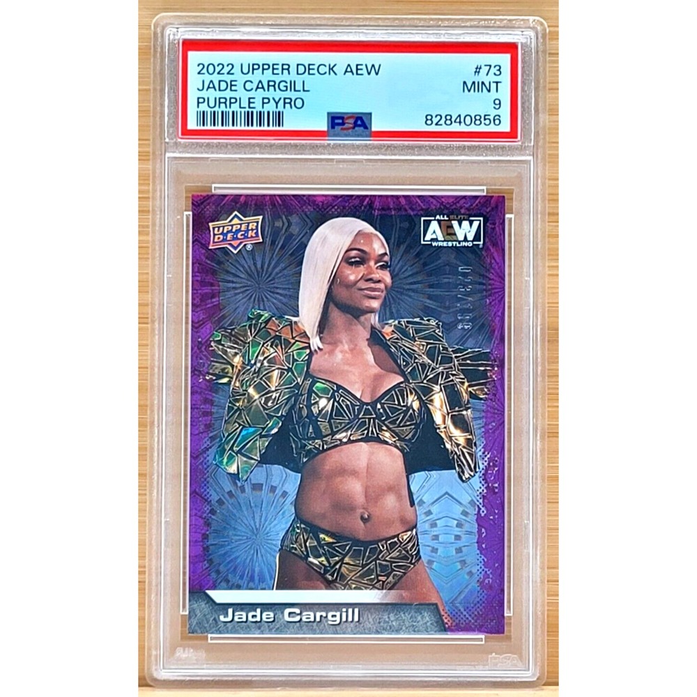 2022 UPPER DECK AEW JADE CARGILL PURPLE PYRO #D/199 PSA 9 MINT WWE